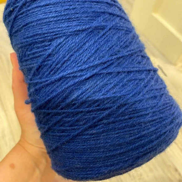Blue Wool Yarn Cones - 100% New Zealand Wool - Tuft the World - Picture 3 of 4